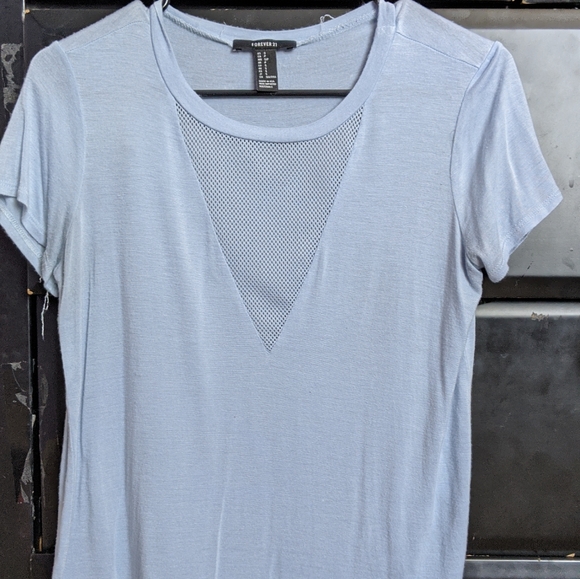 Loose Mesh V-Neck Tee - Picture 1 of 2